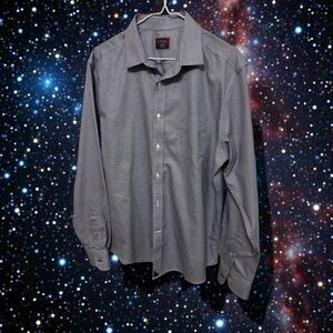 UNTUCKit Wrinkle Free Dress Shirt Size L Long Sleeve Gingham Check Blue White